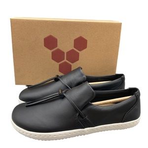 Vivobarefoot Women's Ra Slip On L SZ 37 EU / US 7 OBSIDIAN LEATHER NEW 200142-04